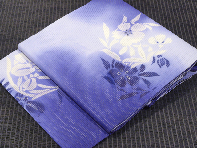 花丸文様 型染め 絽 名古屋帯