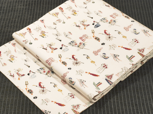 帯のアトリエ花邑 hanamura 銀座「能の道具文様 型染め 名古屋帯」