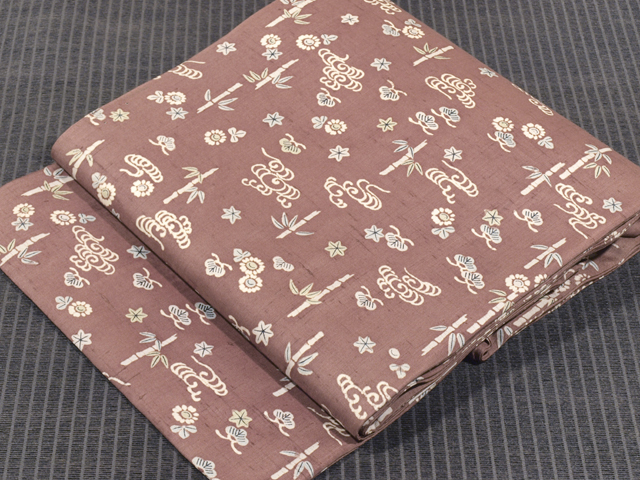 帯のアトリエ花邑-hanamura- 銀座店 「流水に草花文様 型染め 名古屋帯」